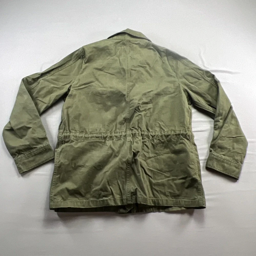 Madewell Surplus Jacket Womens Medium Green Cotton Long Sleeve Pockets Zip Up